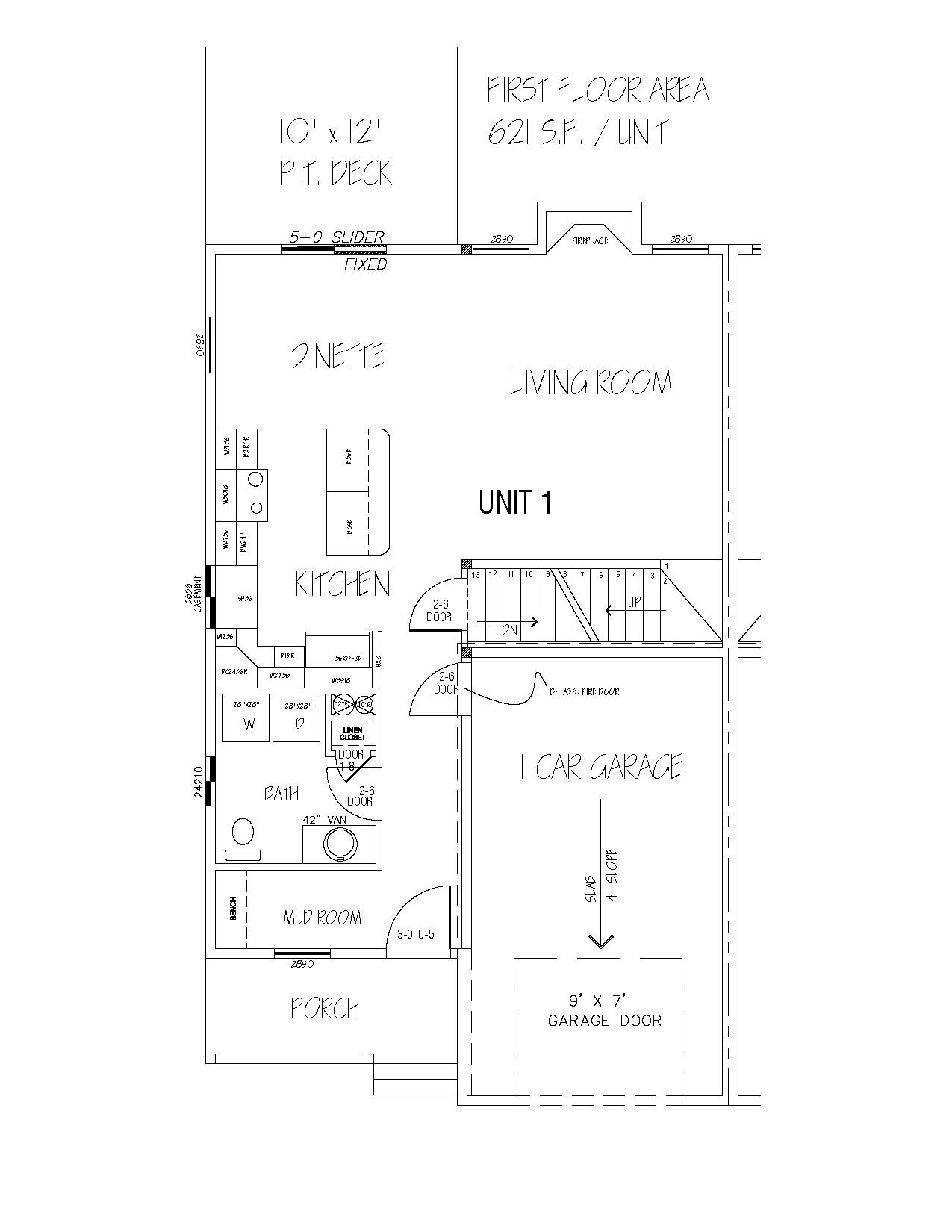 First Floor Plan for Kelley Green Apartments in Sandown NH