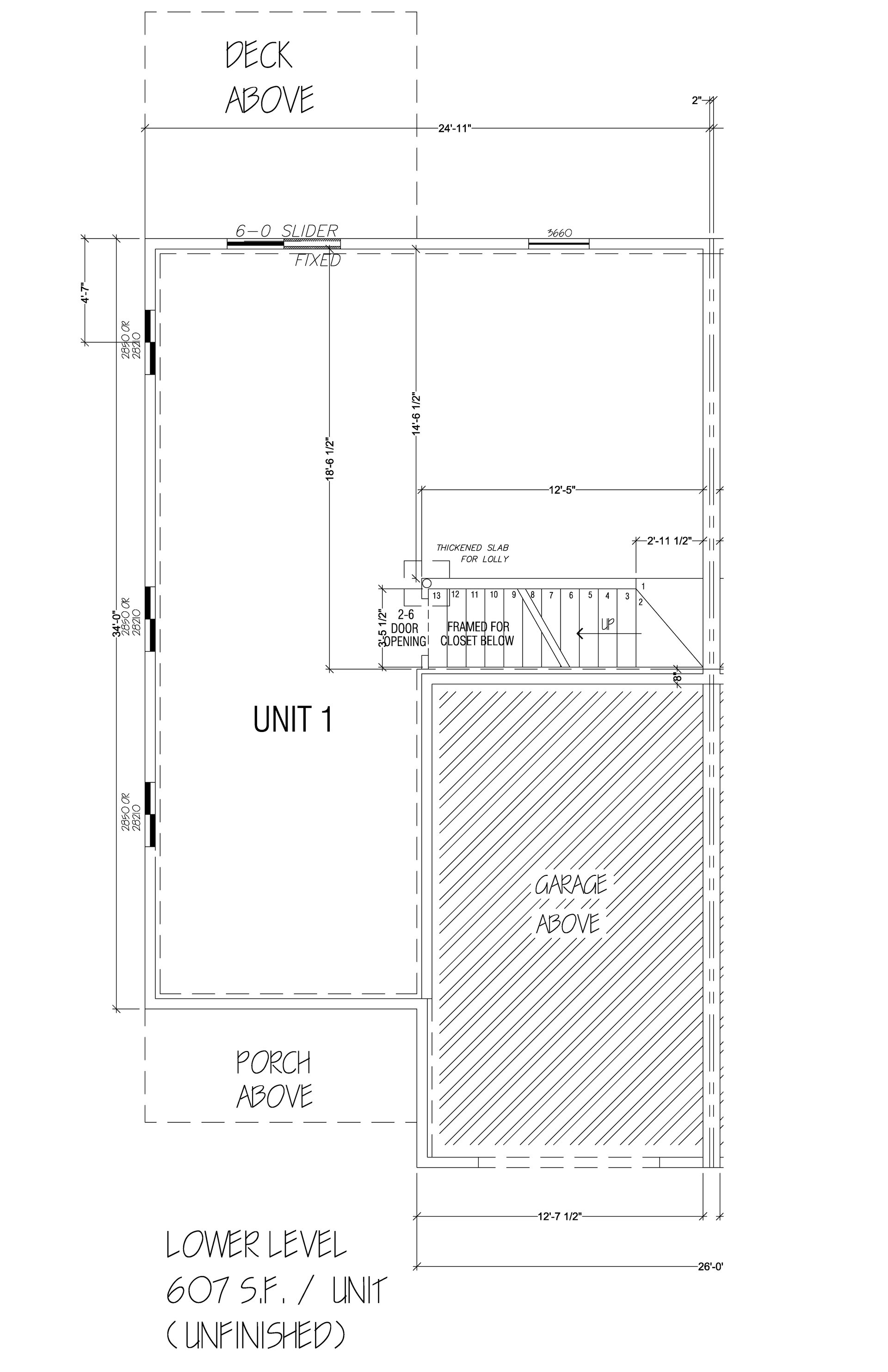 Lower Level Plan for Kelley Green Apartments in Sandown NH