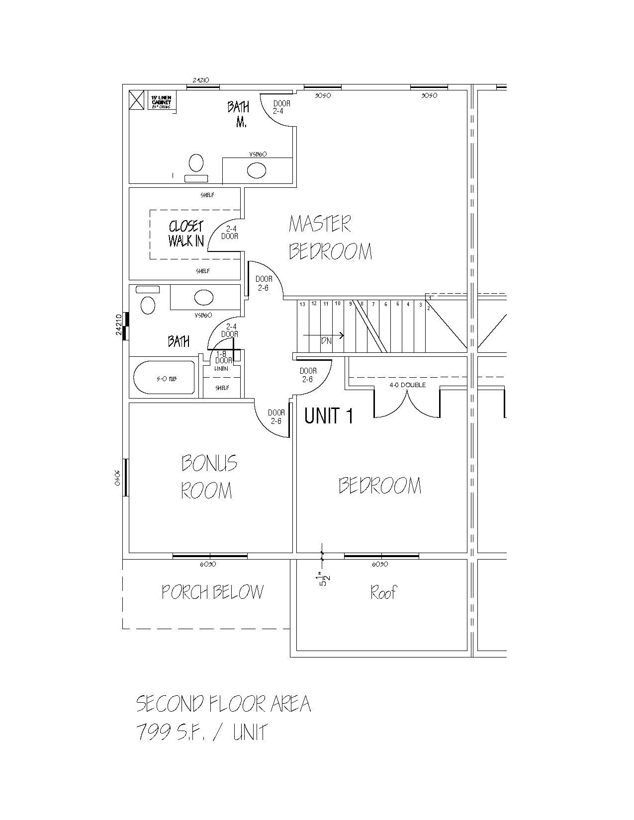 Second Floor Plan for Kelley Green Apartments in Sandown NH