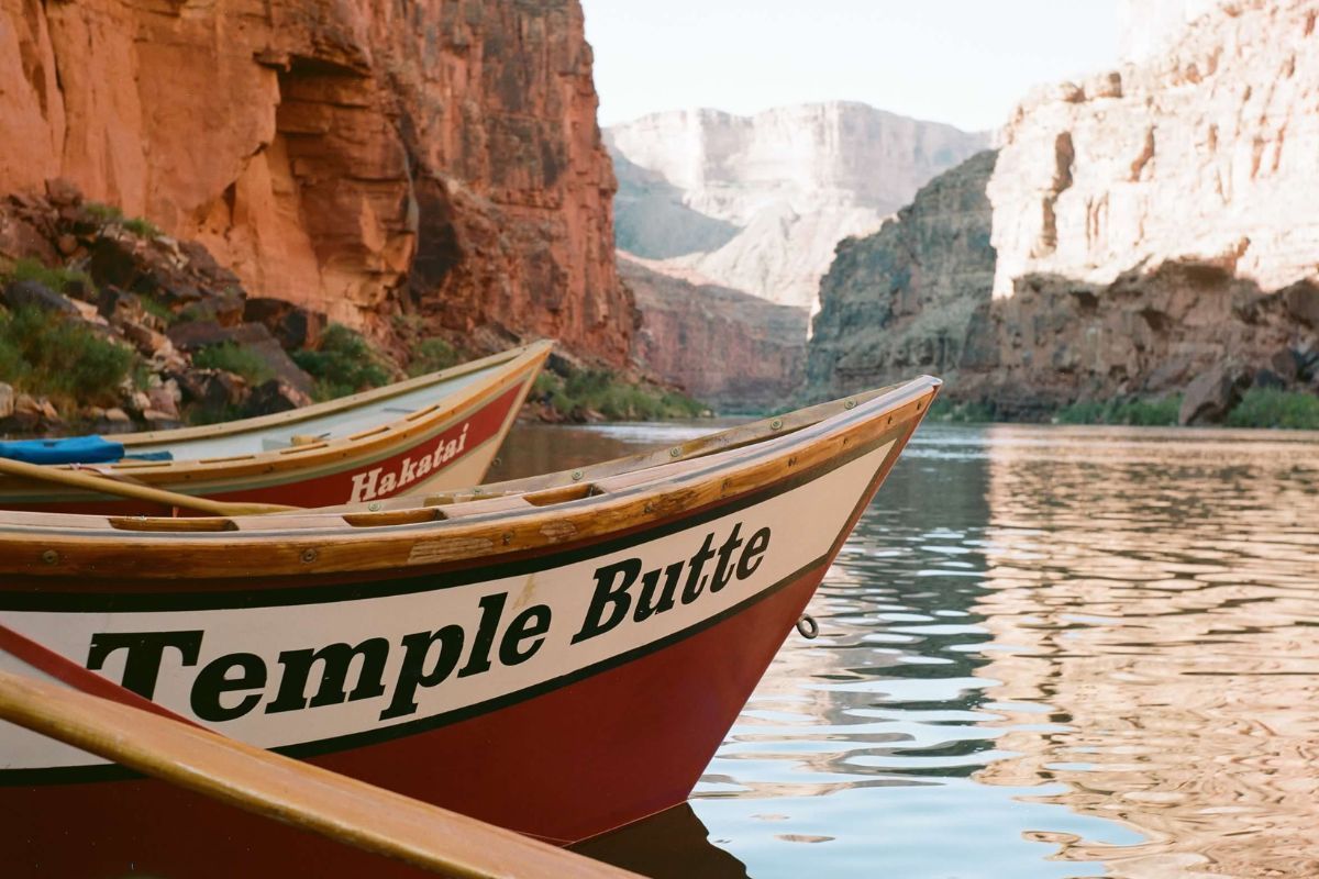 A boat with the name temple butte on it