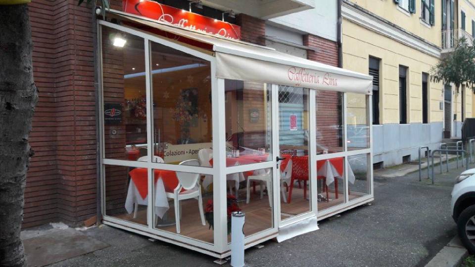 Dehors richiudibile per ristoranti