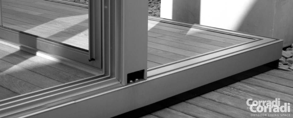 Dettaglio struttura di un dehors di un ristorante