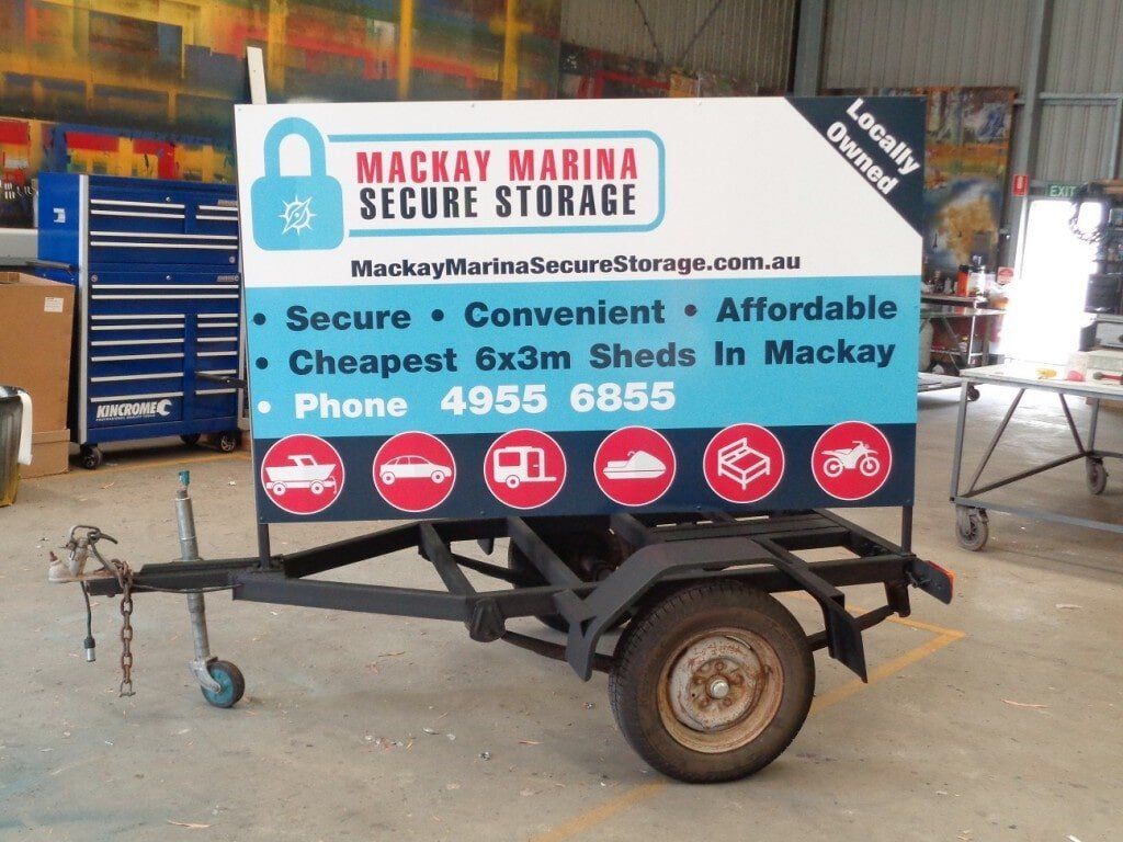Vehicle Signage in Mackay Marina Secure Storage  Vehicle