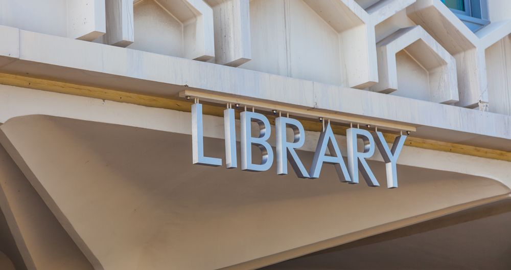 A Library Sign