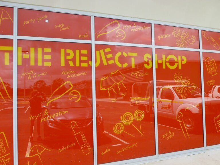 Custom Signage in The Reject Shop in Mackay