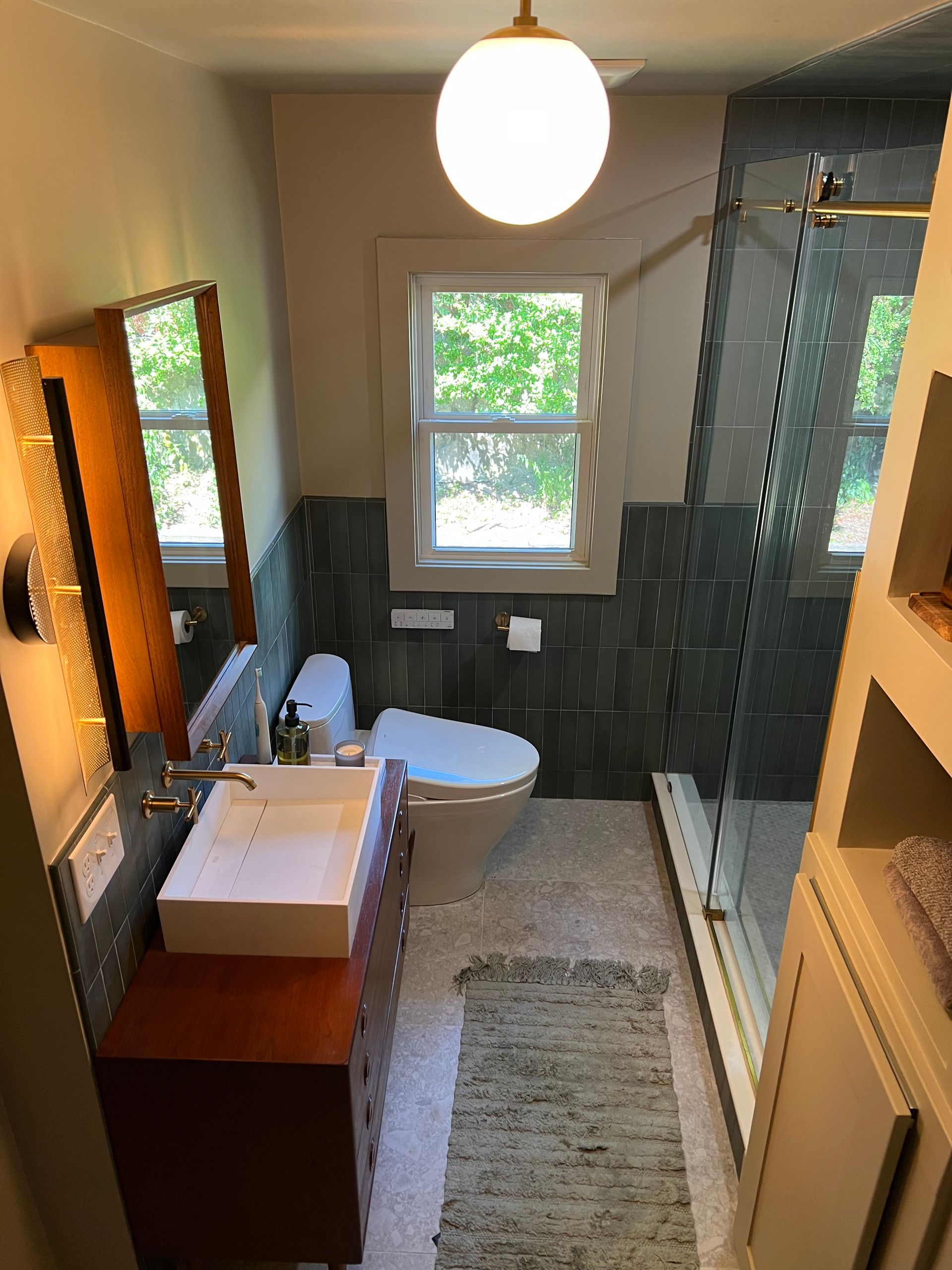 Finished bathroom remodel in Medford, MA by A-Z Finish Carpentry
