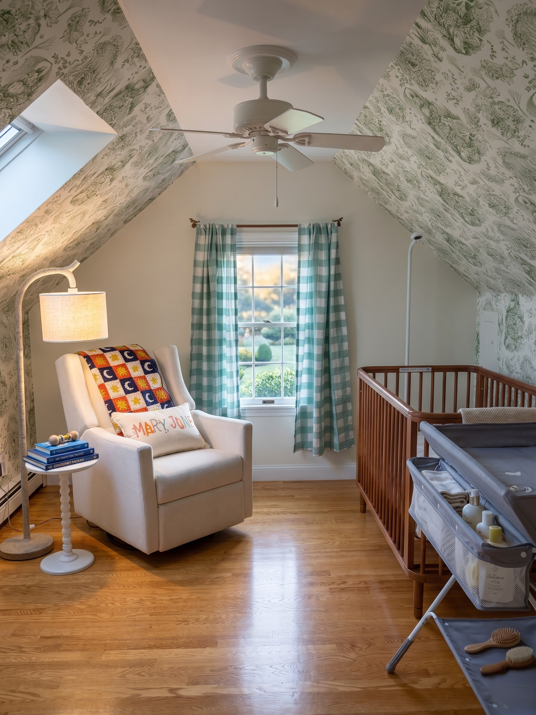 Red oak hardwood floors in newly renovated Melrose nursery