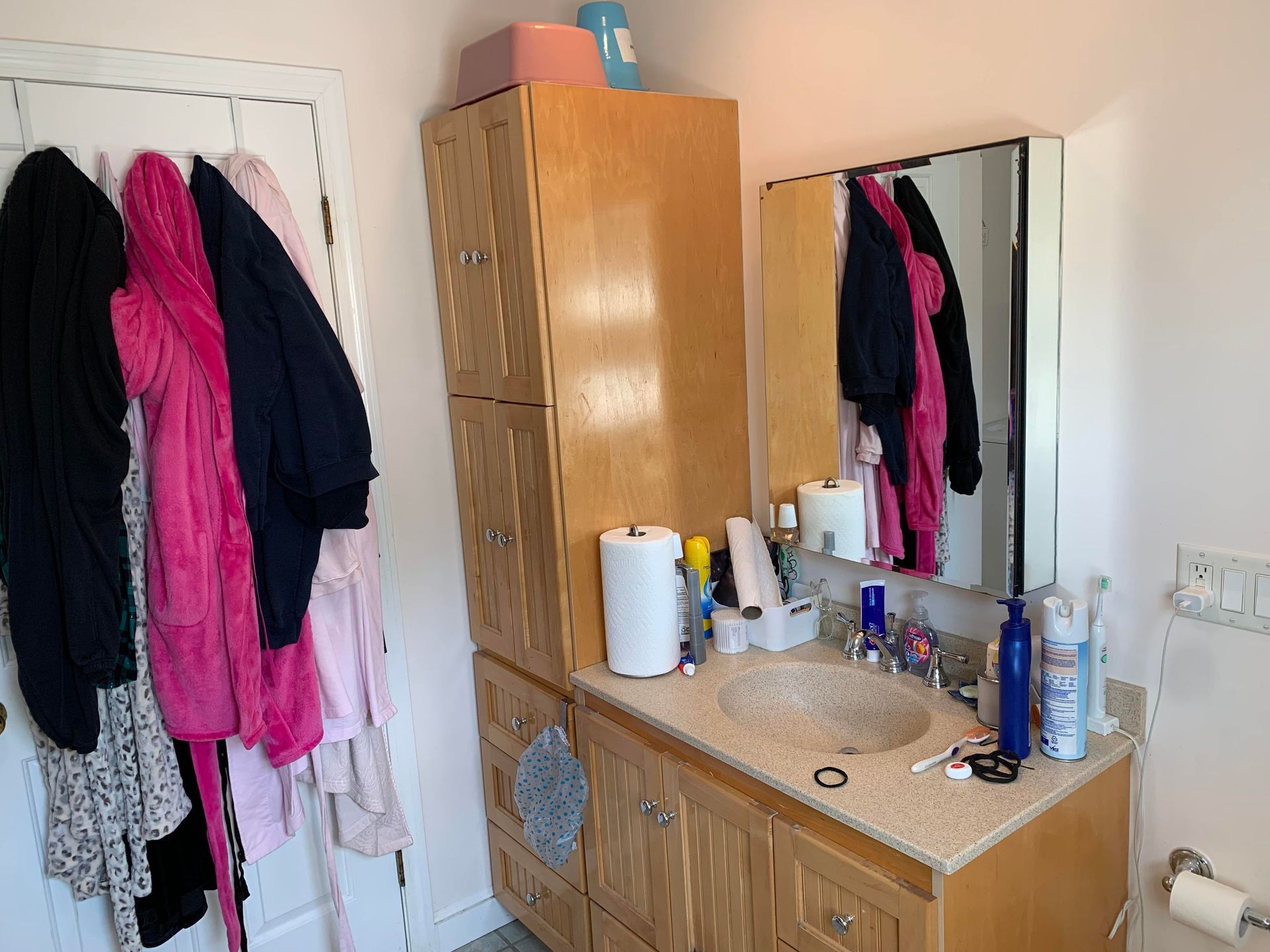 Outdated bathroom before picture by A-Z Finish Carpentry