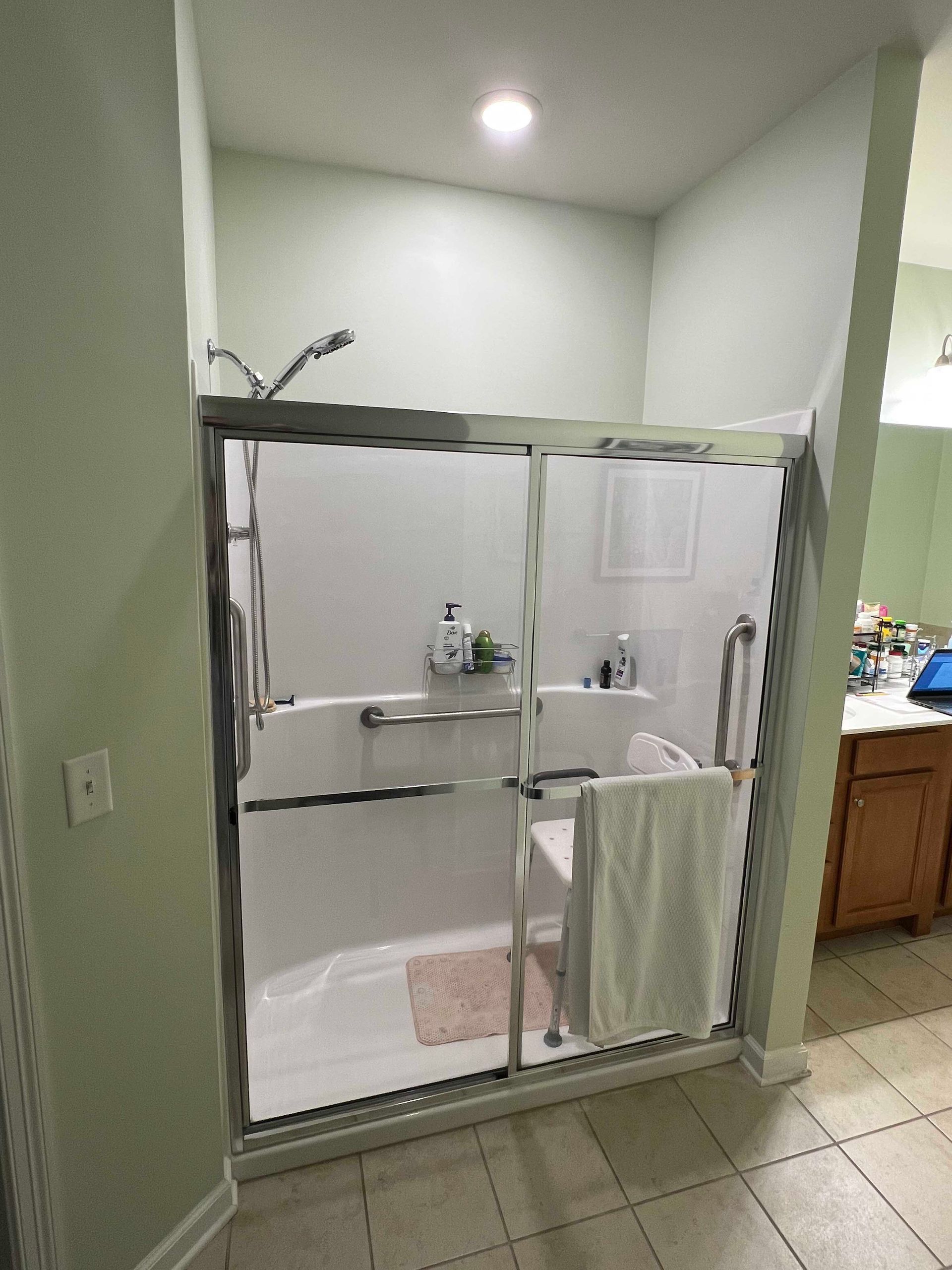 Old Handicap Shower in Reading, MA