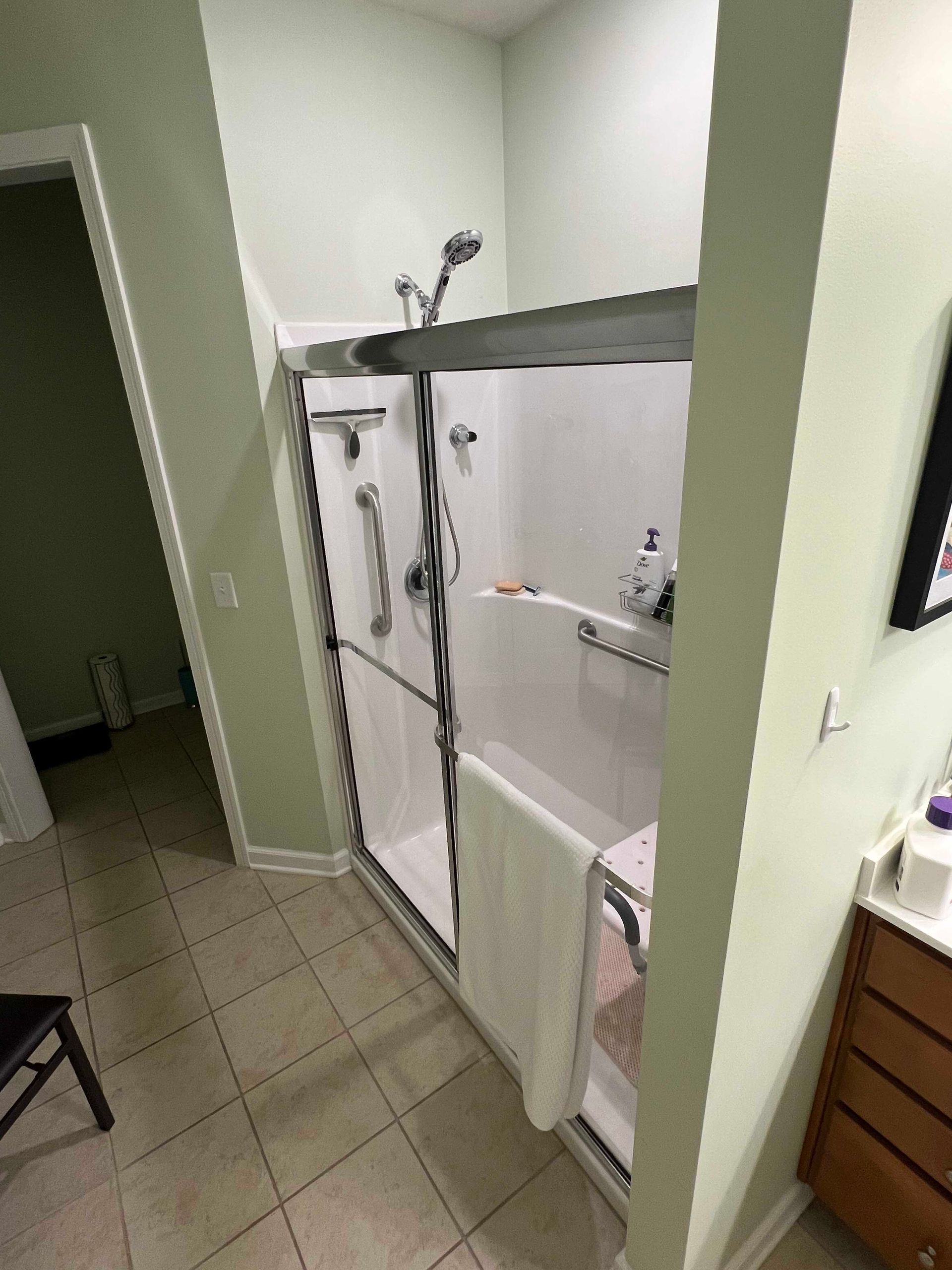 Old Handicap Shower in Reading, MA