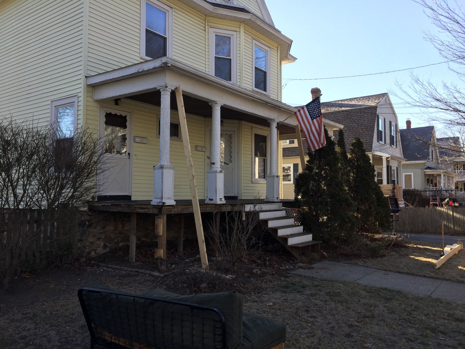 Porch being renovated