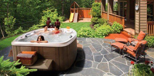 Hot tub in backyard - Marquis signature series Hot Tubs in Oregon and California