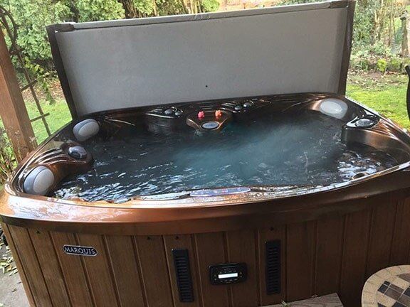 Hot tub in backyard - Marquis hot tubs in Oregon and California
