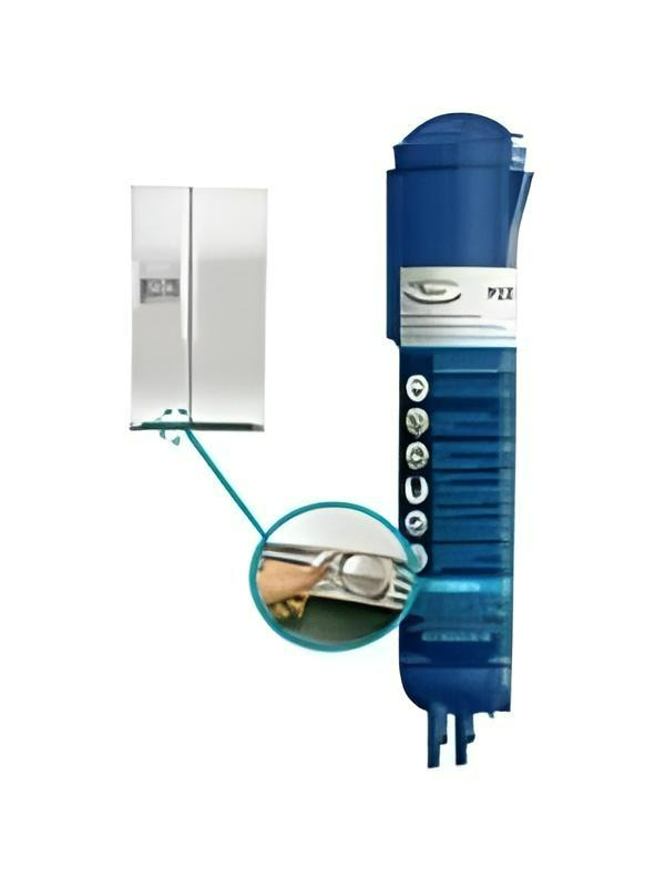 A Refrigerator With a Blue Filter Attached to It — NT Water Filters In Winnellie, NT