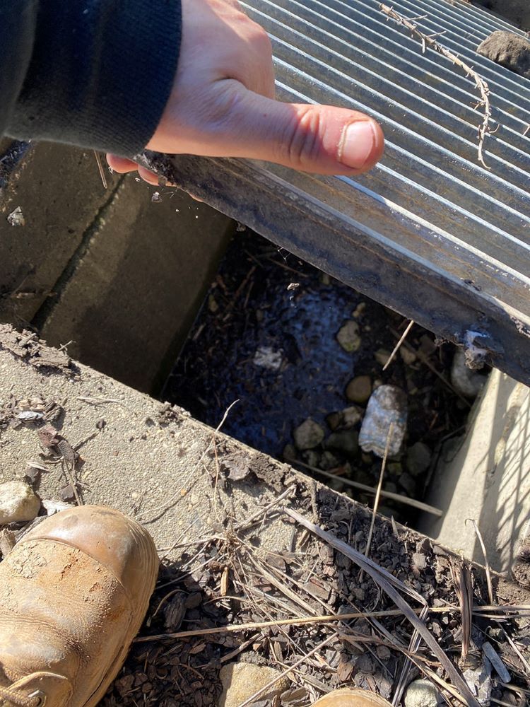 A Person is Pointing at a Drain With Their Finger — Fig Facility Services in Lara, VIC