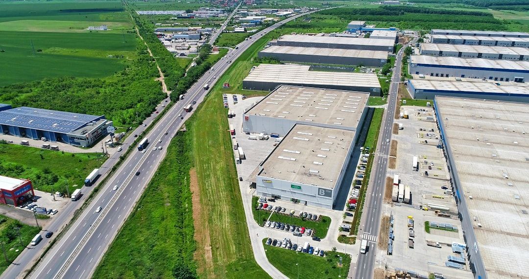 Aerial view of industrial site