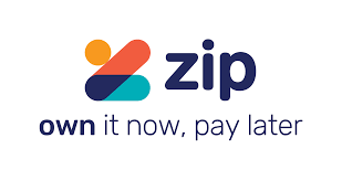 the zip logo says `` own it now , pay later '' .