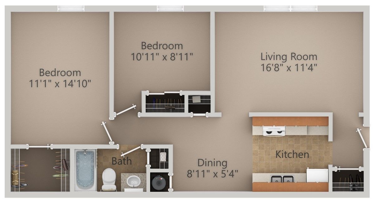 2 Bedroom floor plan
