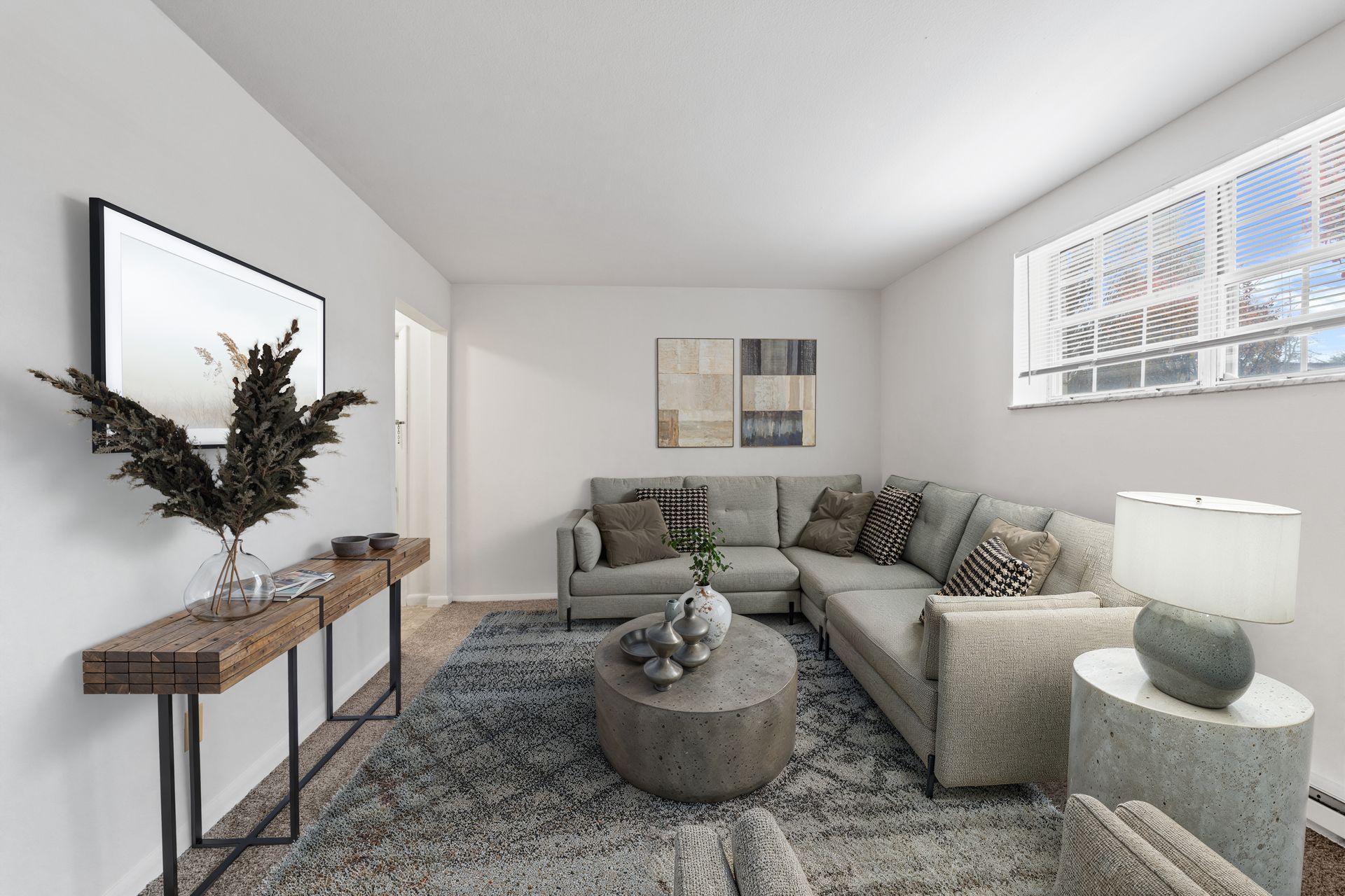 Photo of a den showing various furniture