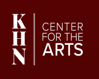 The k center for the arts logo is on a red background.