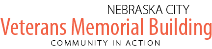 The logo for the nebraska city veterans memorial building