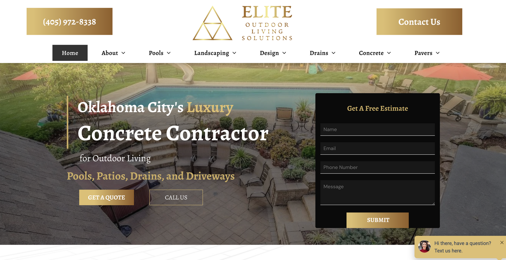 Elite Outdoor Living Solutions website