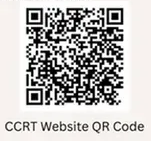 QR code for the CCRT Website, black and white square graphic on a white background.