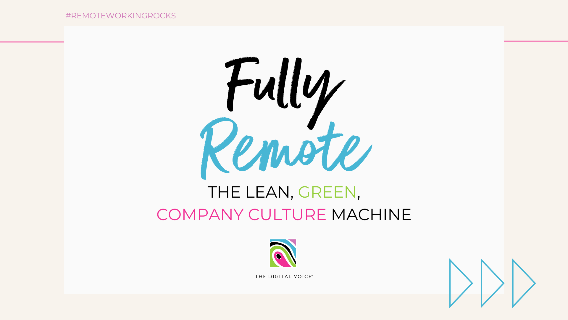 Fully Remote: The Lean, Green, Company Culture Machine – a blog about remote working