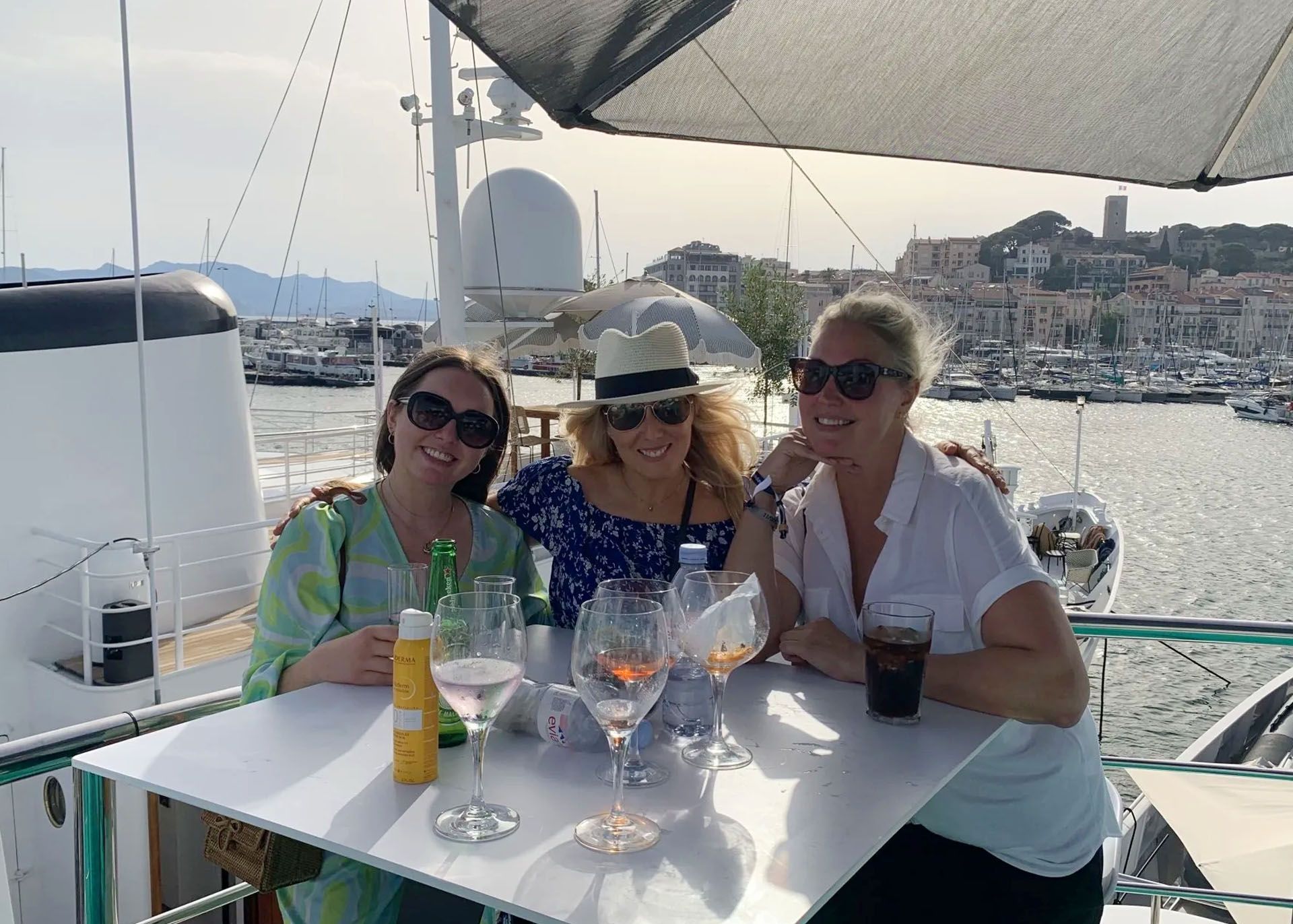 The team enjoying networking on a yacht at Cannes