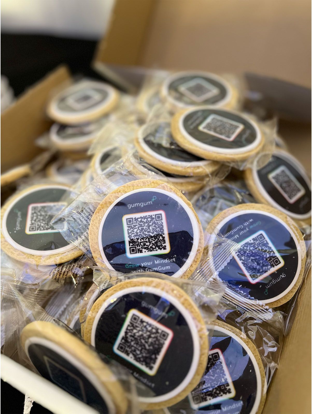 Custom QR code cookies at an event