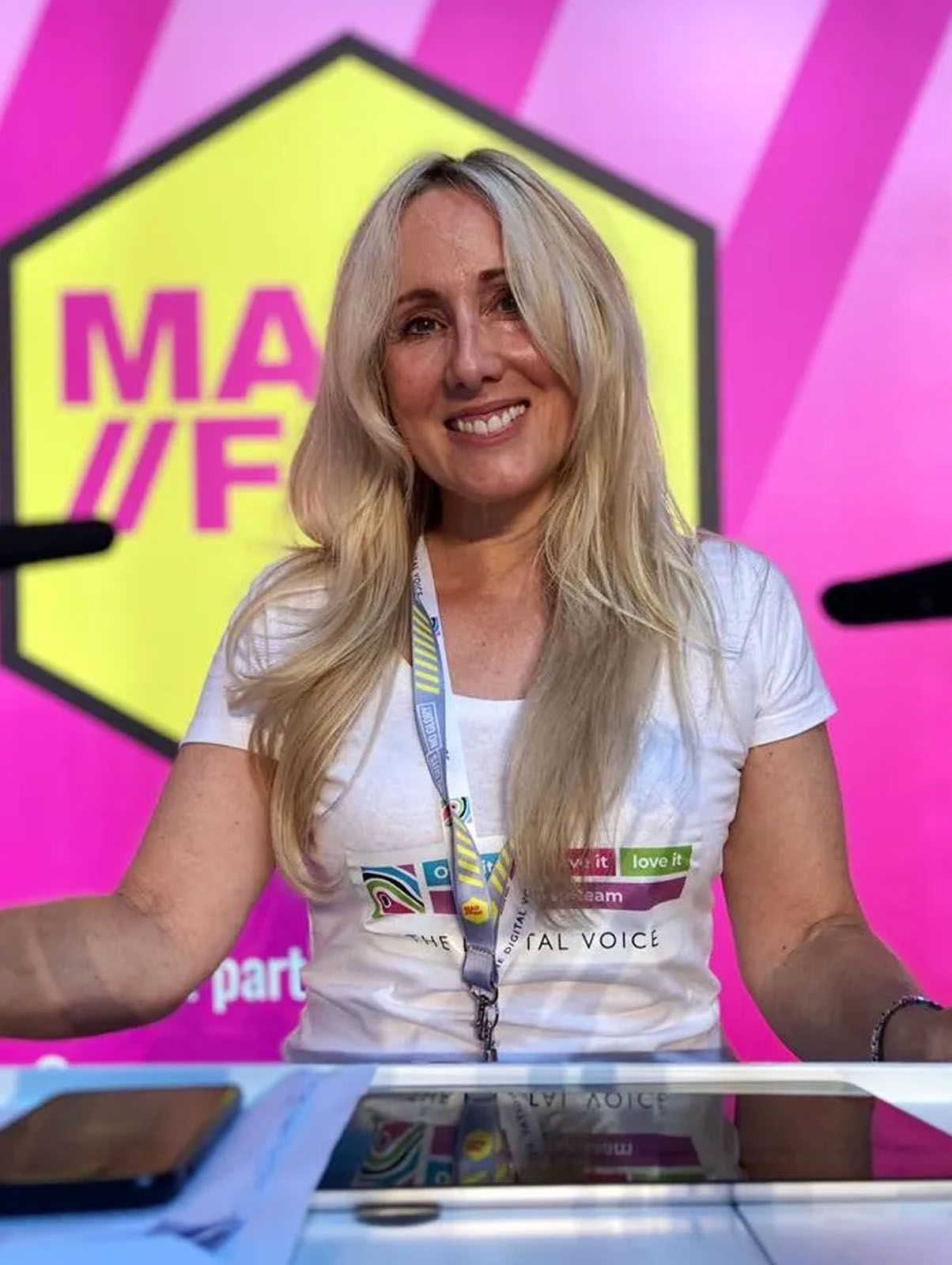 Julia Linehan hosting at MADfest London 2022