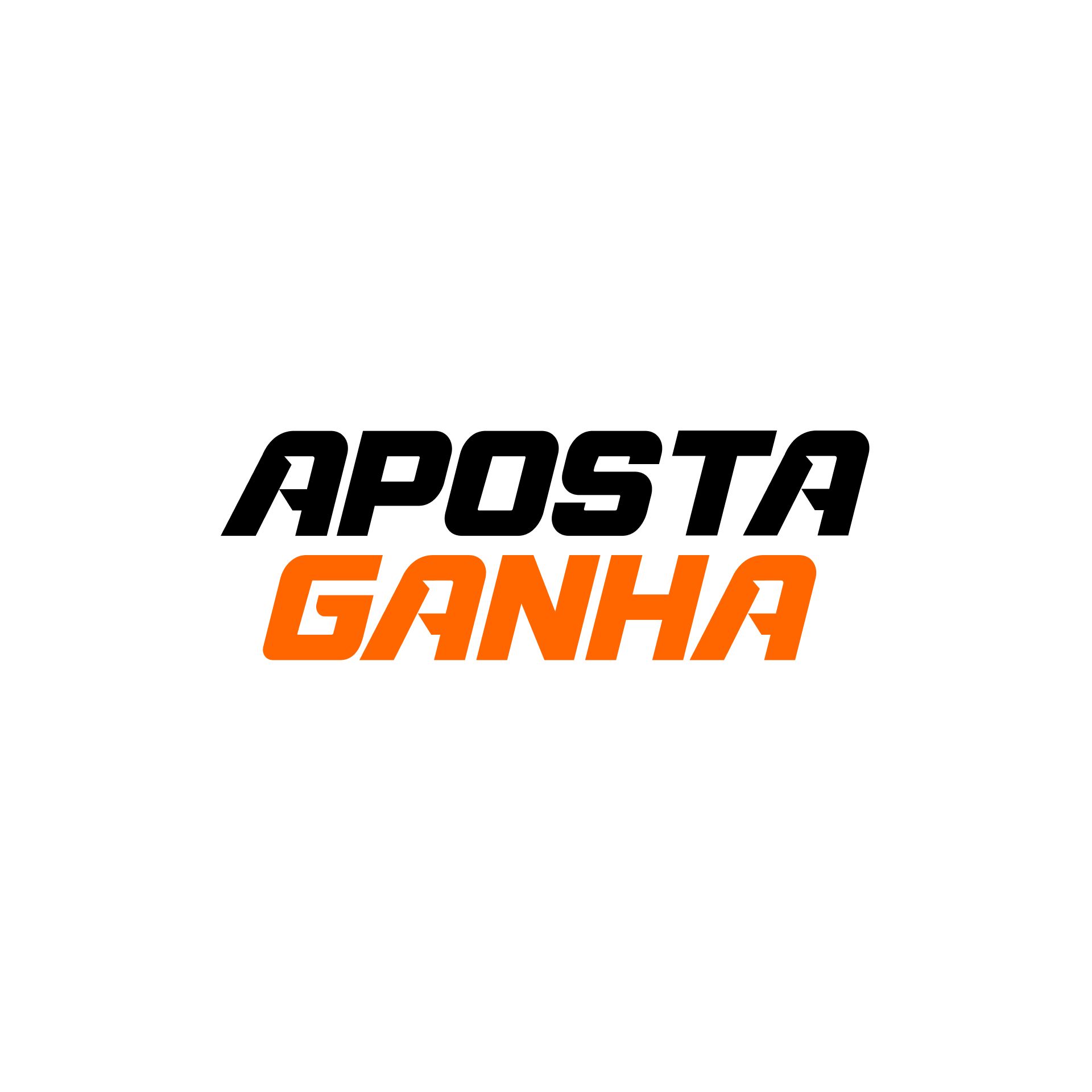 O logotipo da aposta ganha é preto e laranja em um fundo branco.