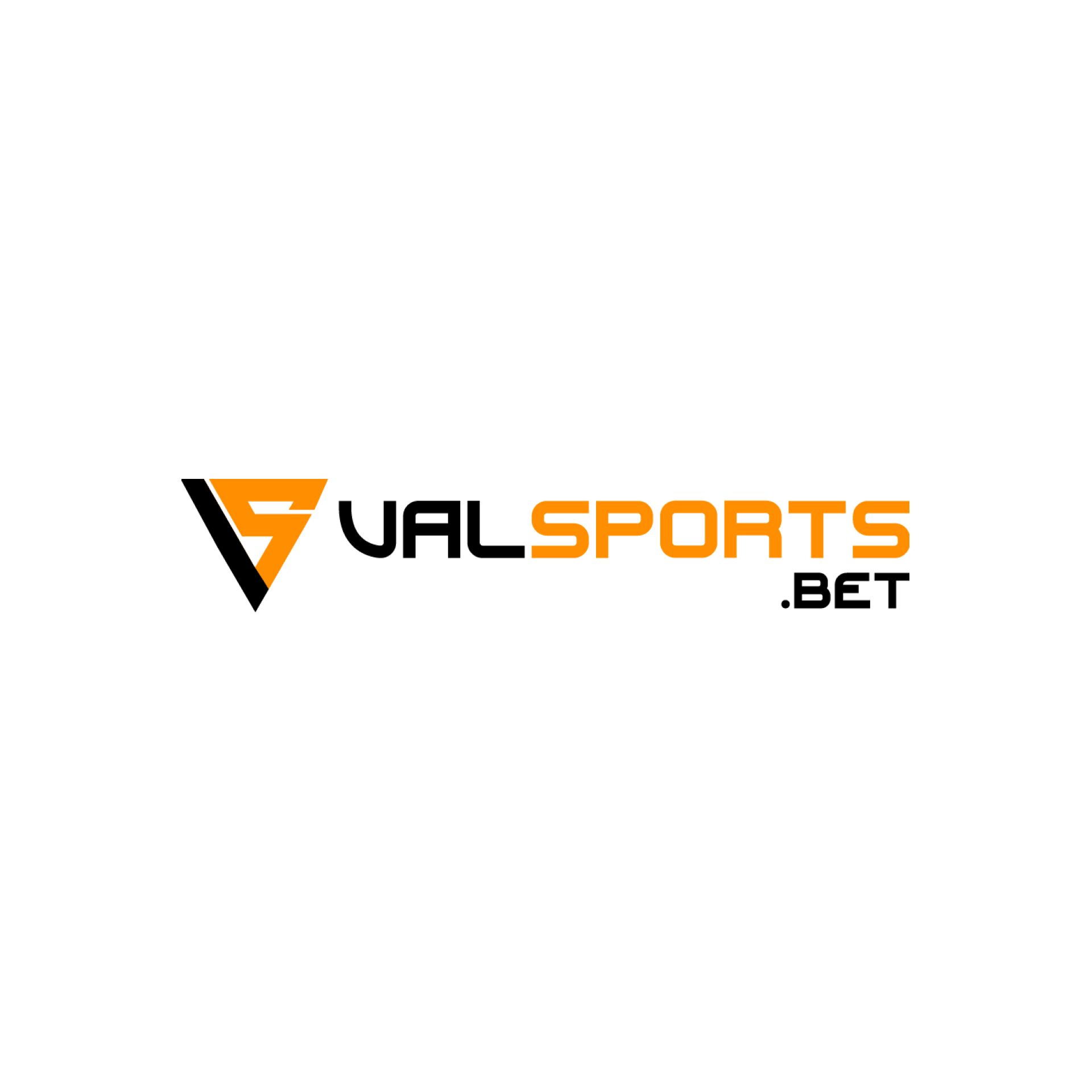O logotipo do valsports.bet é laranja e preto em um fundo branco.