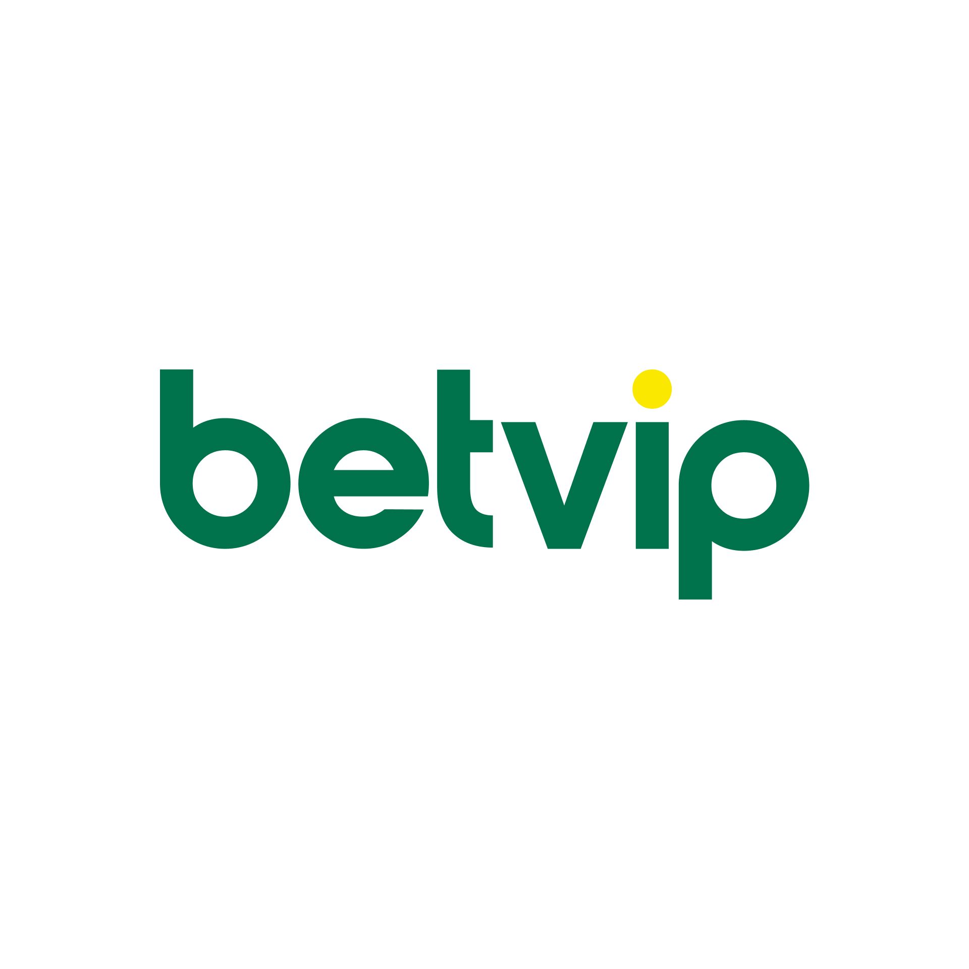 O logotipo da betvip é verde e amarelo em um fundo branco.