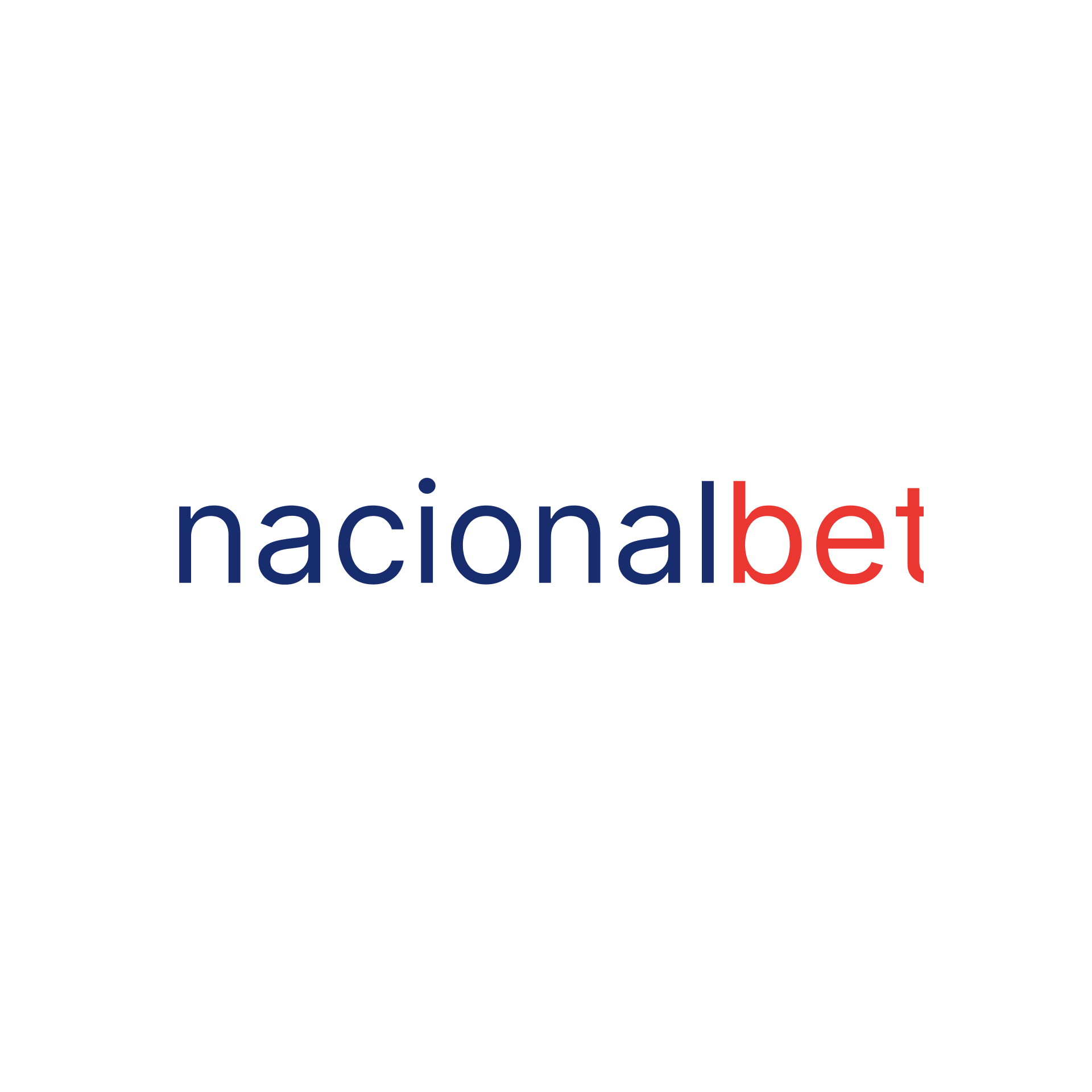 O logotipo da nacionalbet é azul e vermelho em um fundo branco.
