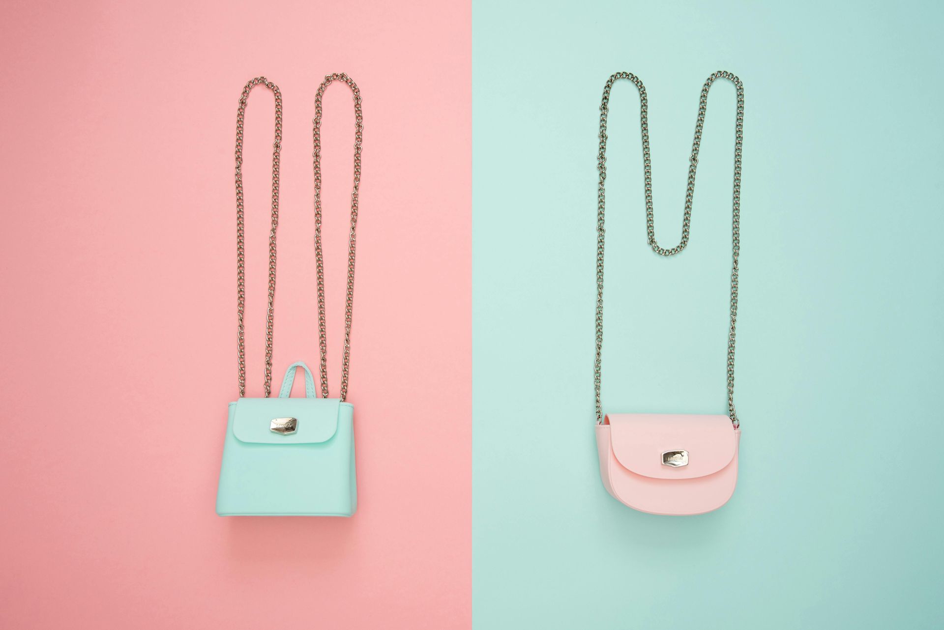 pink and green bags