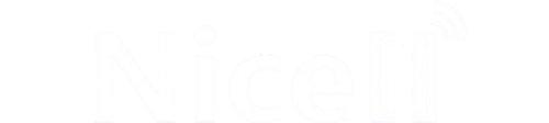 A nicell wireless logo with a cell phone on it
