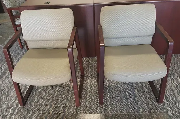 Mahogany Sled Base Guest Chairs — Rancho Cordova, CA — Valley Office Furniture