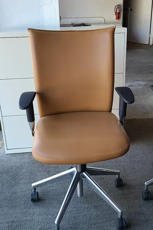 Butterscotch Leather Conference Chairs — Rancho Cordova, CA — Valley Office Furniture