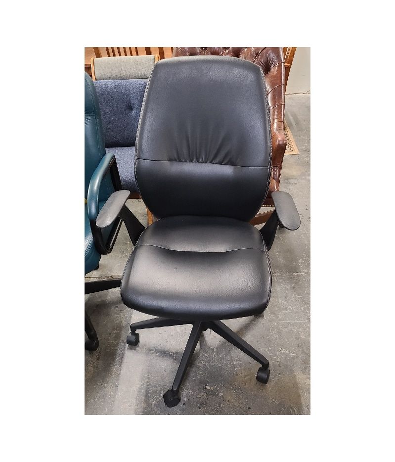 Black Leather Chair — Rancho Cordova, CA — Valley Office Furniture