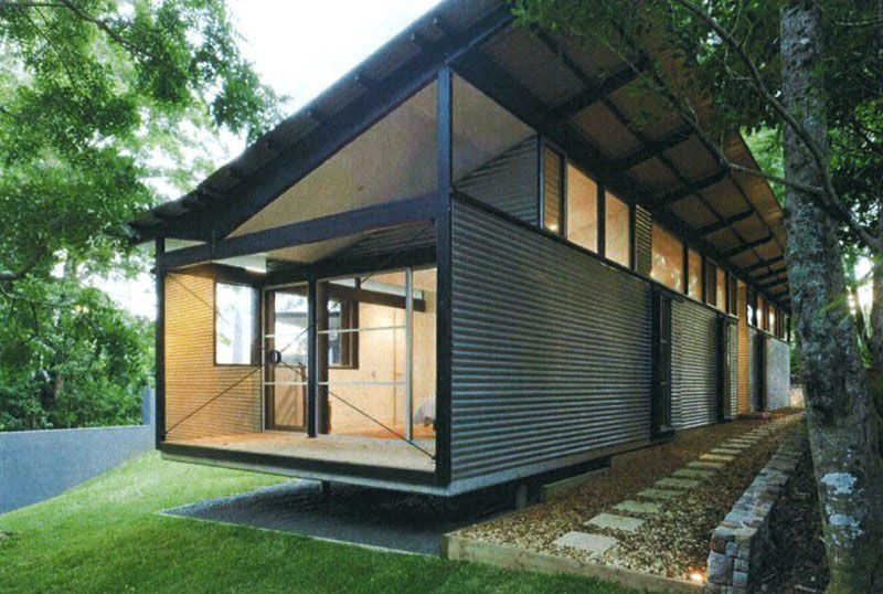 elevated room with exposed steel project