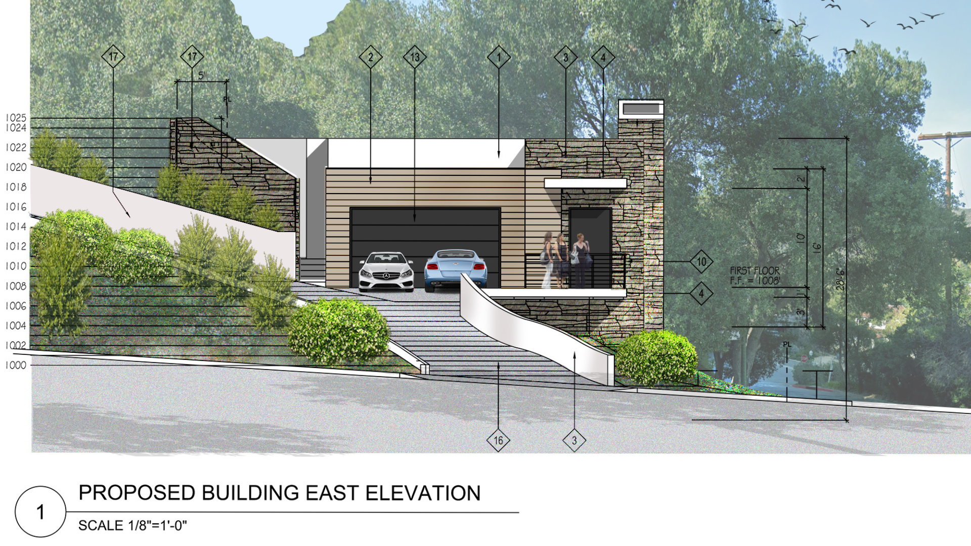 PROPOSED BUILDING EAST ELEVATIONS