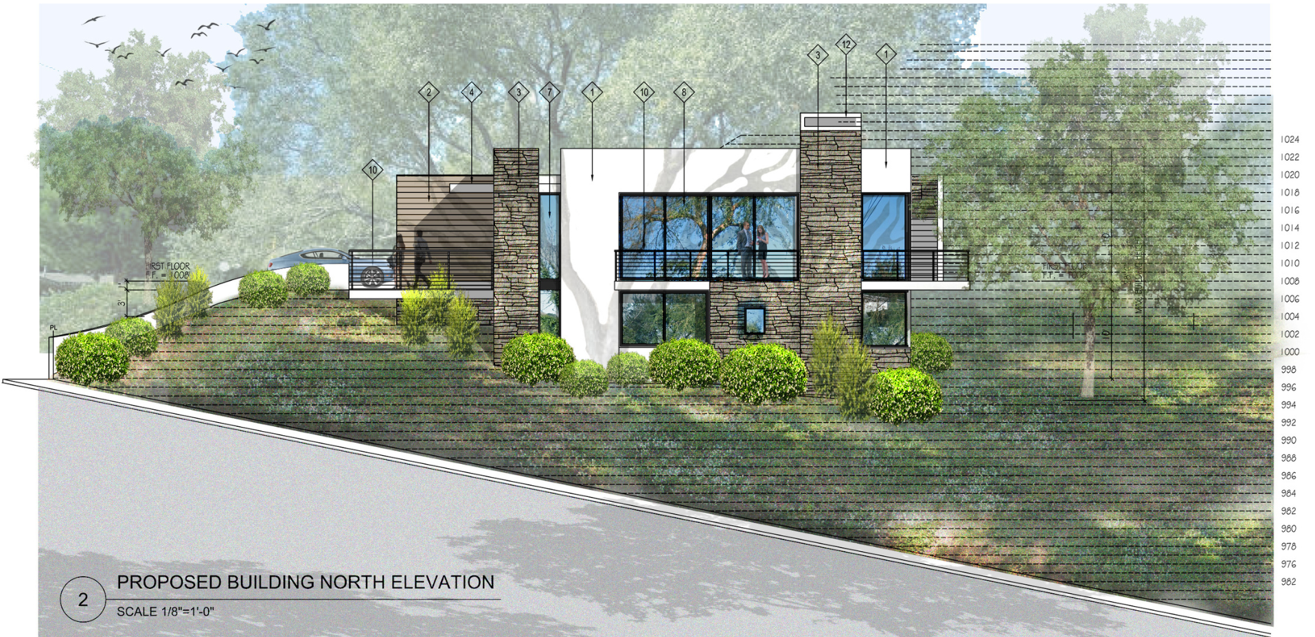 PROPOSED BUILDING NORTH ELEVATIONS