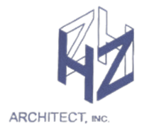 A blue and white logo for architect inc.