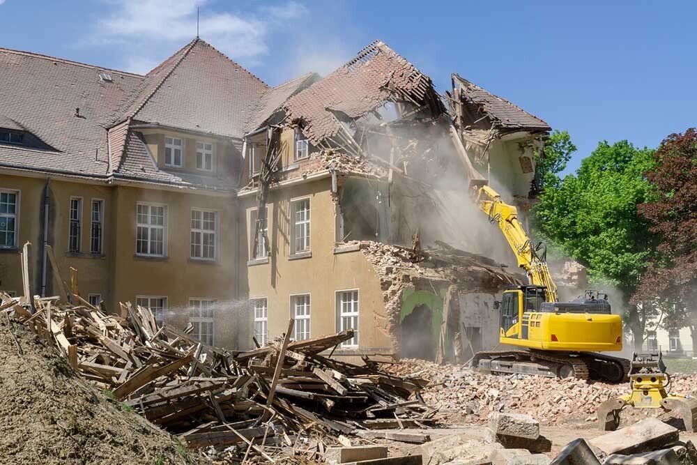 Demolishing The Huge Residential House — Carlisle, PA — Elwood B. Shughart & Sons Excavating