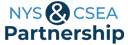 The nys & csea partnership logo is blue and white on a white background.