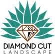 Diamond Cut Landscape logo featuring a diamond shape. custom landscaping and hardscaping services in Phoenix, Arizona