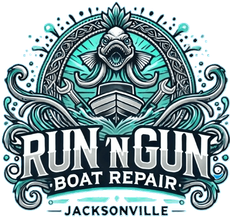 Run and Gun Boat Repair Logo