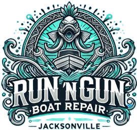 Run and Gun Boat Repair Logo