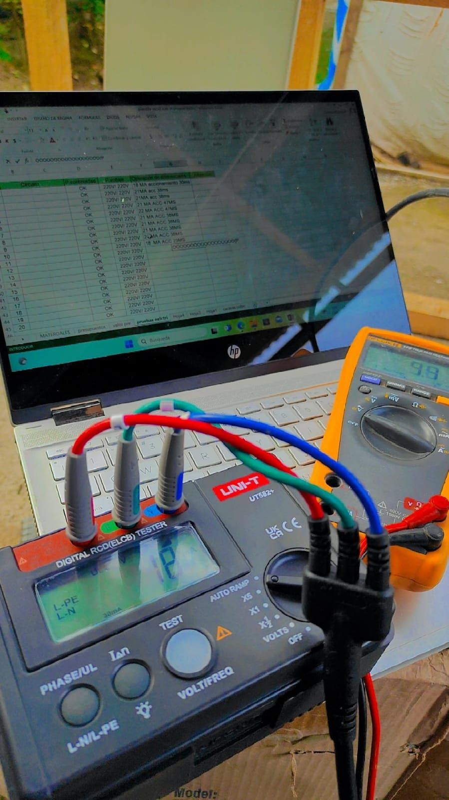 Un hombre que lleva un casco está trabajando en una caja eléctrica.